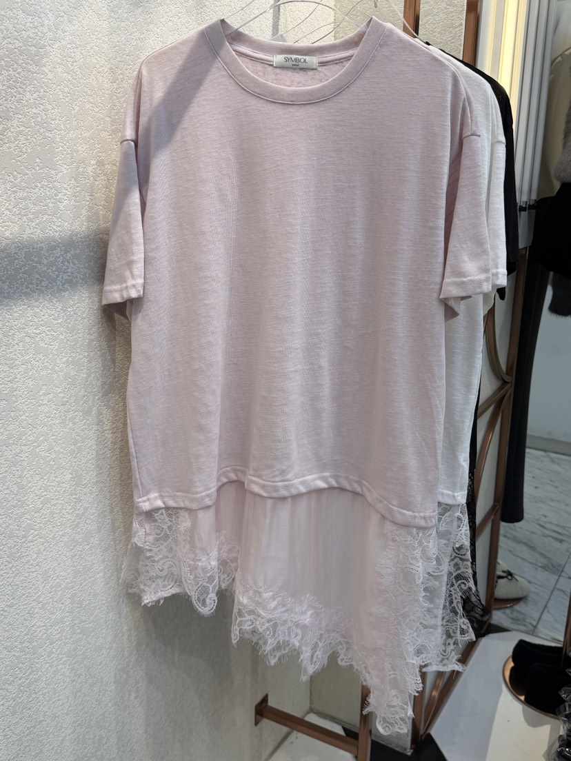 SYMBOL東大門代購女裝新款時尚人氣職業26春夏休閑T恤蕾絲SYMBOLT恤