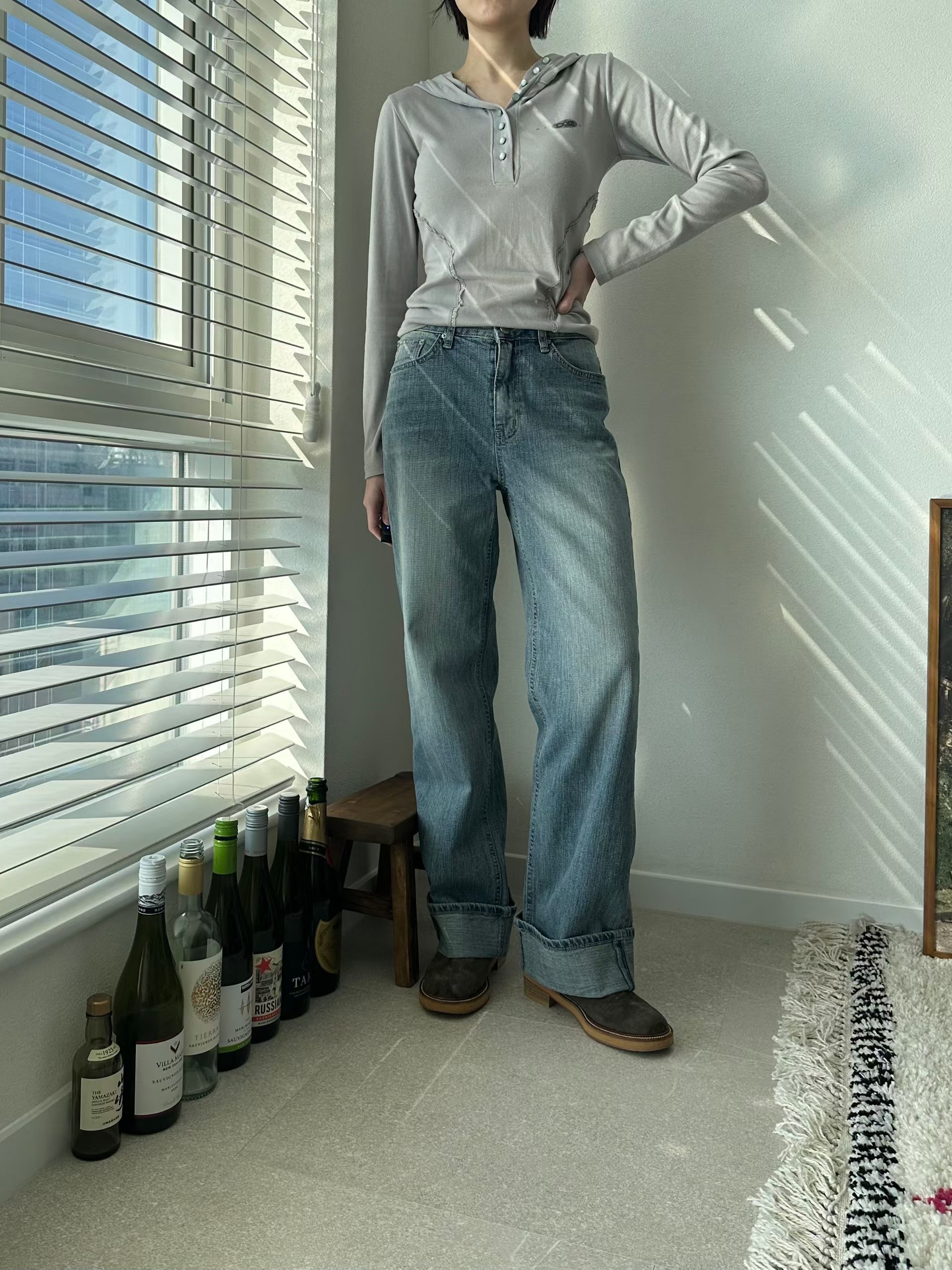 MISSJEAN東大門實拍女士新品人氣時尚推薦休閑真品牛仔褲MISSJEAN牛仔褲