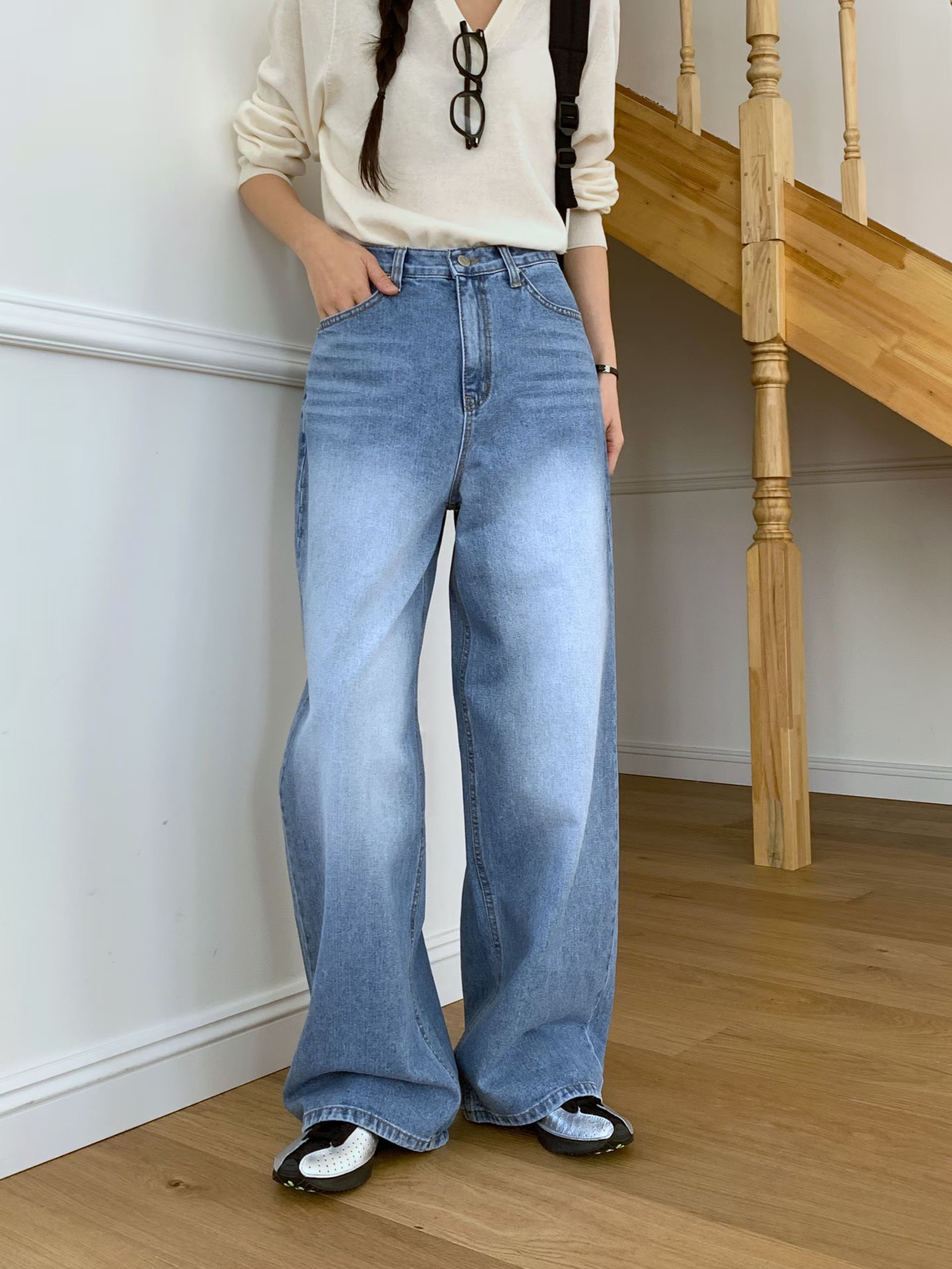 MISSJEAN東大門實拍女士新品26春夏休閑人氣職業時尚牛仔褲MISSJEAN牛仔褲