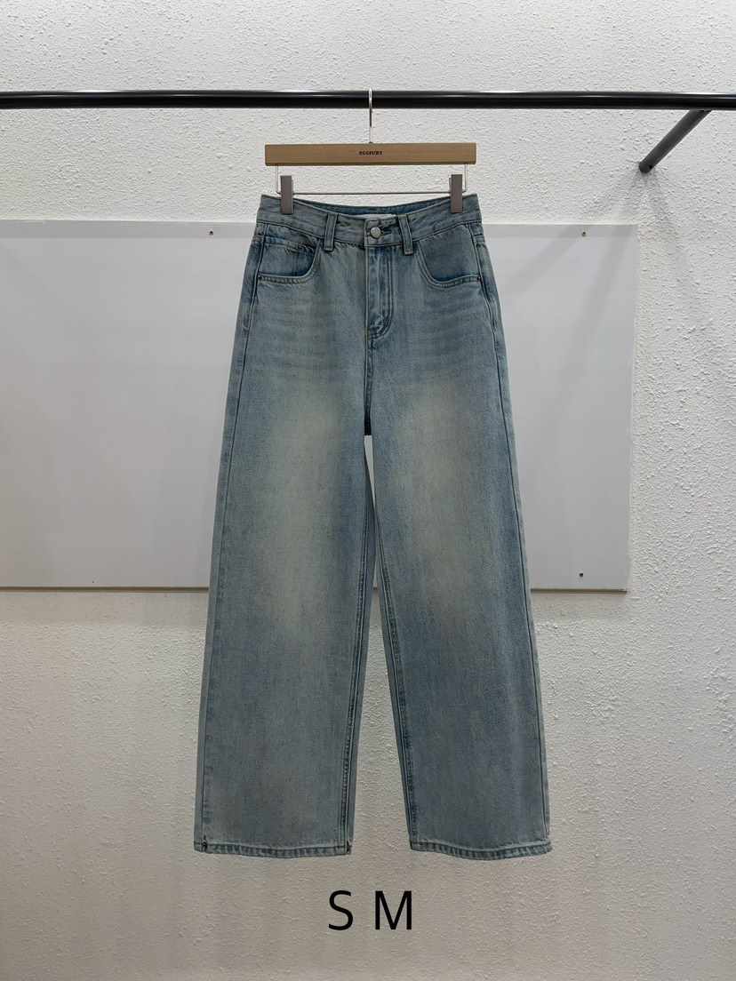 EGGPLANT東大門實拍女裝新品時尚推薦人氣真品休閑牛仔褲EGGPLANT牛仔褲