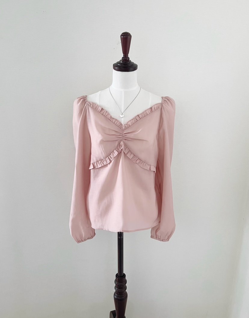 LOVE ROSIE東大門直郵女士新款真品襯衫蕾絲衫泡泡袖荷葉邊LOVE ROSIE襯衫/蕾絲衫