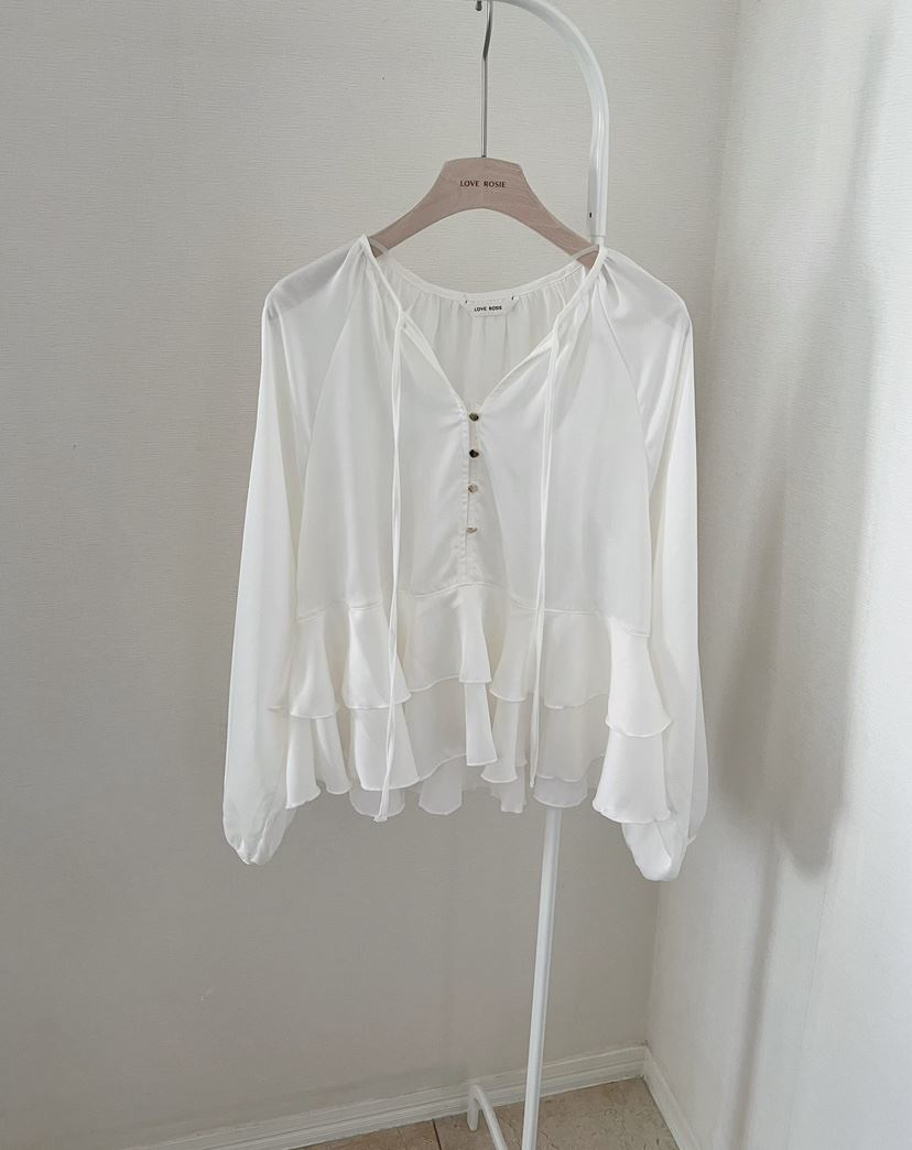 LOVE ROSIE東大門代購女士新品26春夏職業襯衫蕾絲衫荷葉邊LOVE ROSIE襯衫/蕾絲衫