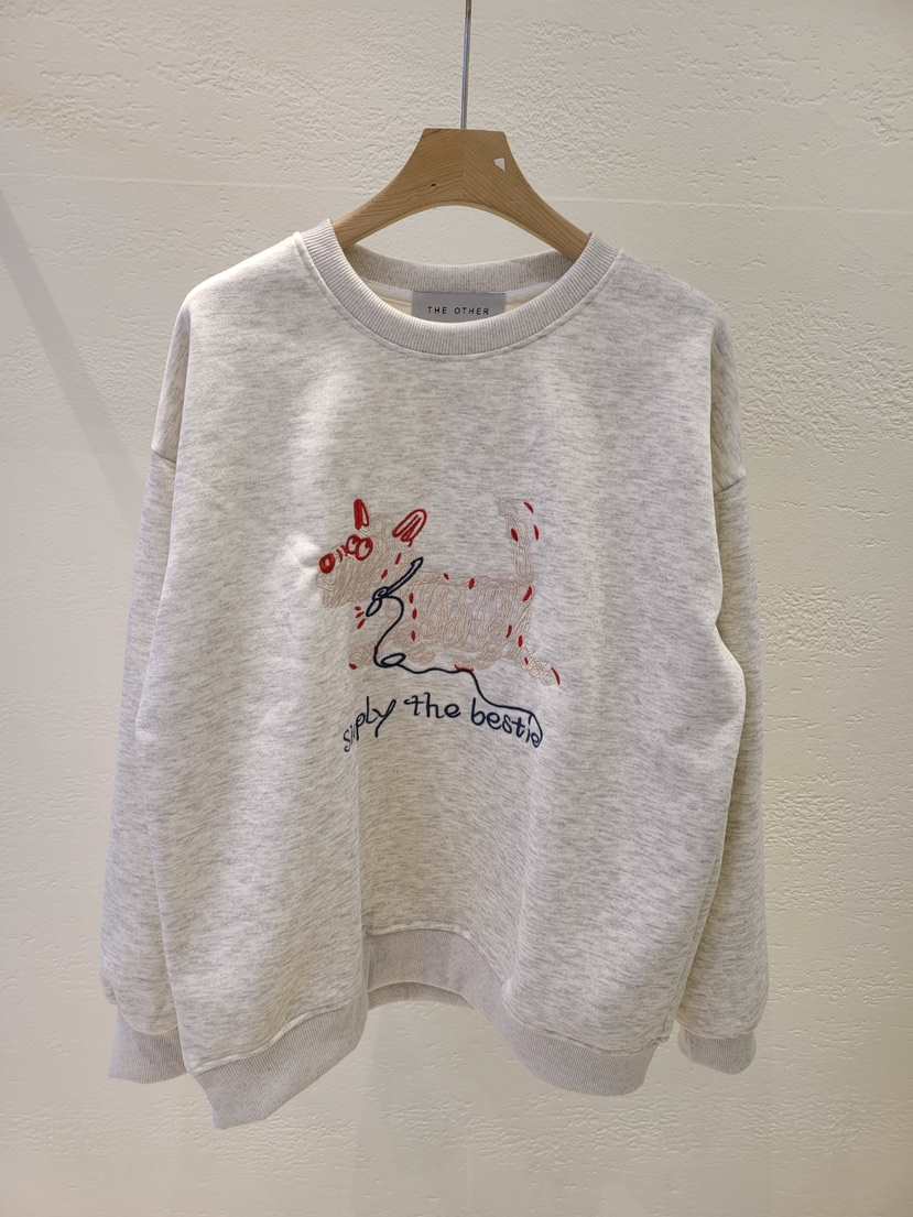 THE OTHER東大門代購女裝新品時尚26春夏衛衣抓絨刺繡春款THE OTHER衛衣