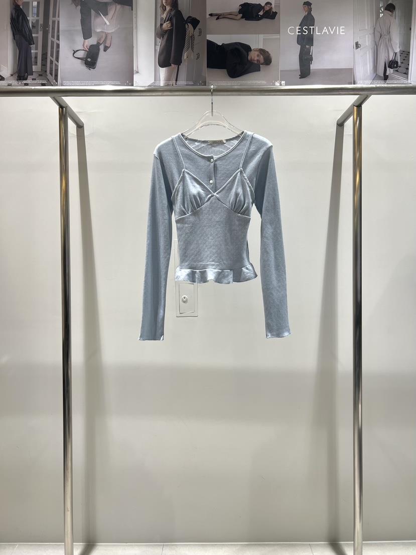 CESTLAVIE東大門代購女裝新品休閑套裝荷葉邊春款套裝開衫豬皮CESTLAVIE套裝