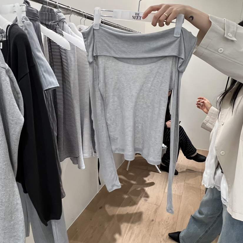 MEET ME東大門直郵女裝新款推薦26春夏熱賣職業休閑長袖T恤MEET ME長袖T恤