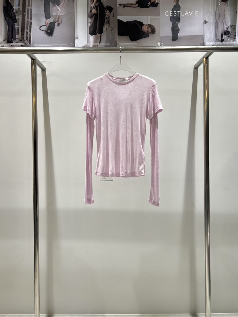 CESTLAVIE東大門實拍女士新品時尚推薦長袖T恤假兩件春款CESTLAVIE長袖T恤