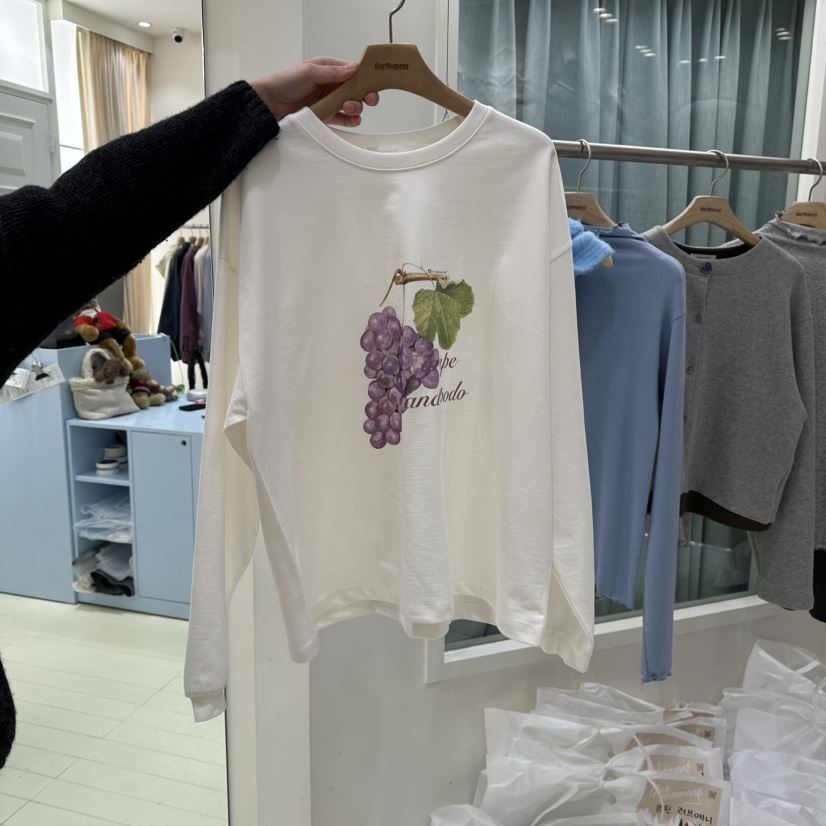 OURMOMENT韓國直郵女裝新品真品職業人氣時尚長袖T恤春款OURMOMENT長袖T恤