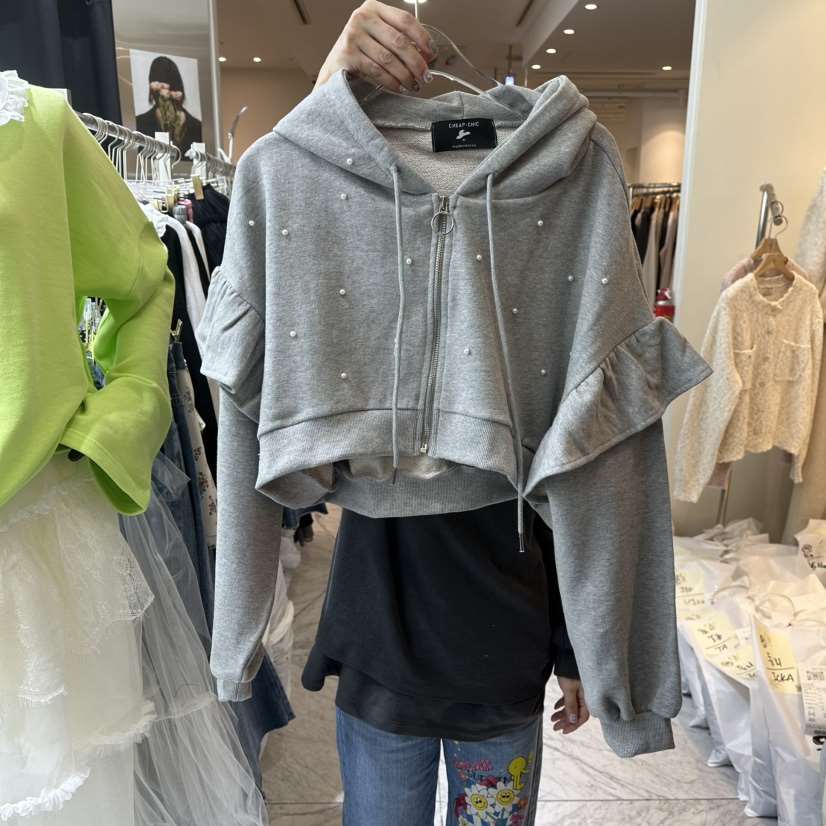 CHEAP-CHIC東大門代購女裝新品26春夏衛衣連帽拉鏈衫春款CHEAP-CHIC/CHARLES THE SECOND衛衣