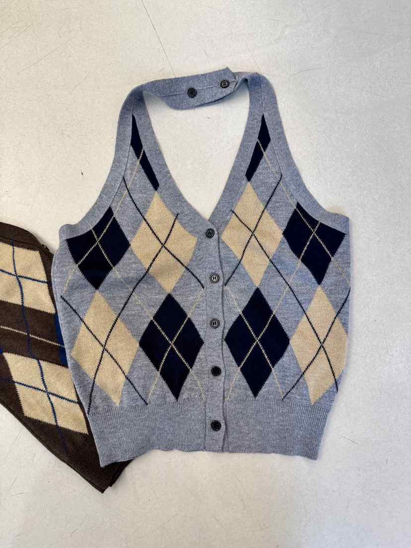 SYMBOL韓國直郵女士新款人氣職業推薦真品26春夏吊帶背心格紋SYMBOL吊帶/背心