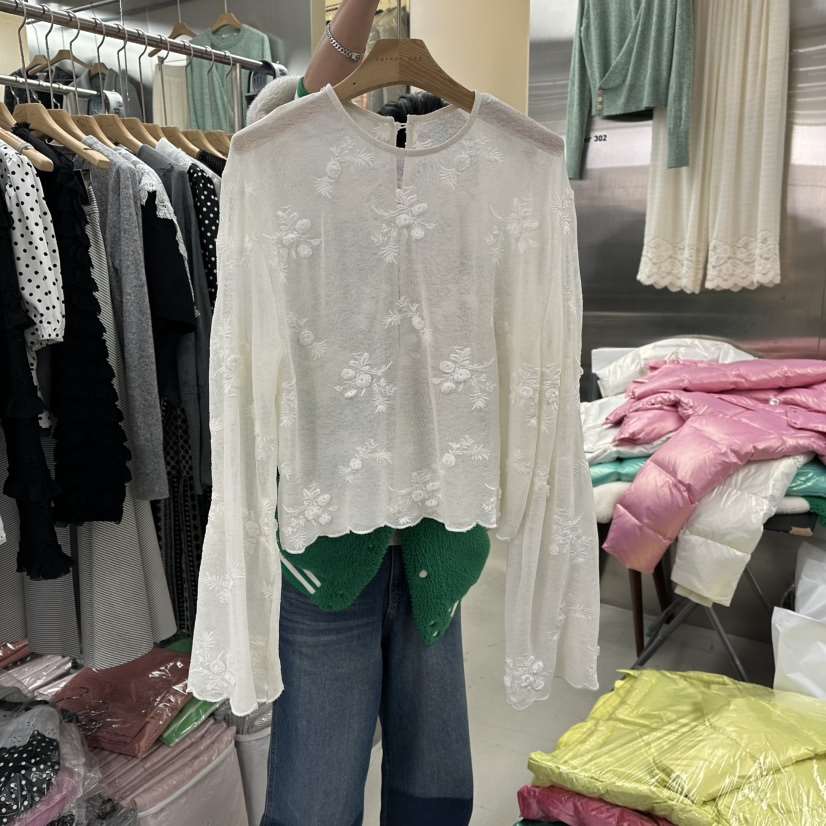 CORNER韓國直郵女士新品休閑26春夏職業推薦襯衫蕾絲衫春款CORNER.302襯衫/蕾絲衫