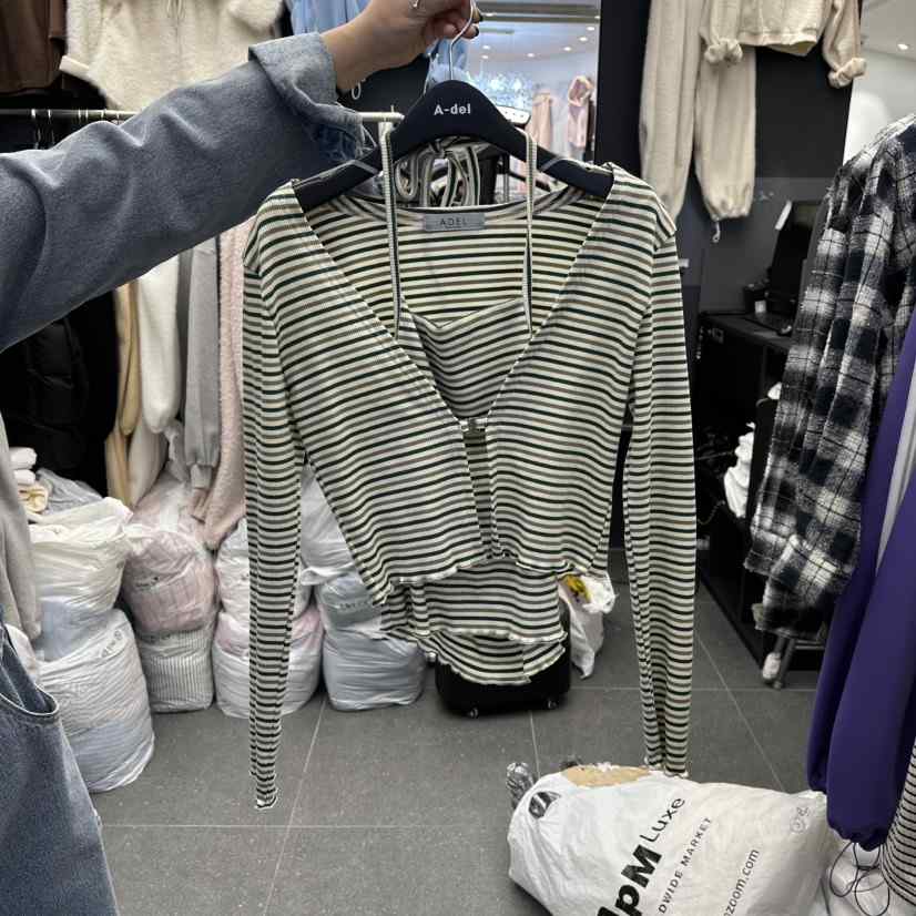 A-DEL東大門代購女士新款職業推薦26春夏長袖T恤兩件套春款A-DEL長袖T恤