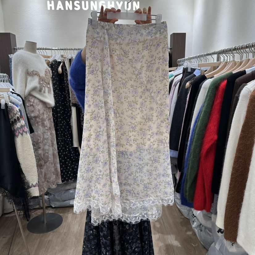 HANSUNGHYUN東大門直郵女裝新款時尚真品職業休閑長裙春款HANSUNGHYUN長裙