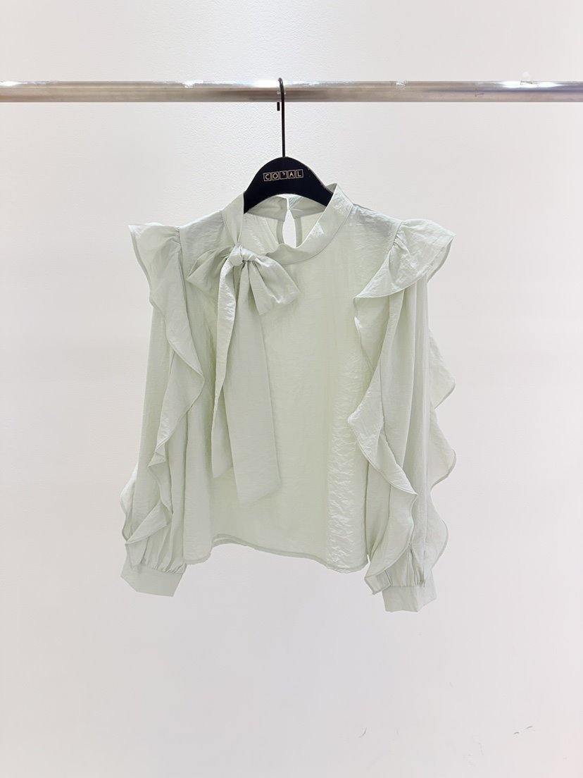 CORAL東大門代購女裝新品職業熱賣推薦26春夏襯衫蕾絲衫荷葉邊CORAL襯衫/蕾絲衫