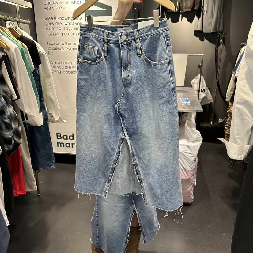 EL BOSQUE韓國代購女裝新品真品職業26春夏長裙春款開衩EL BOSQUE長裙