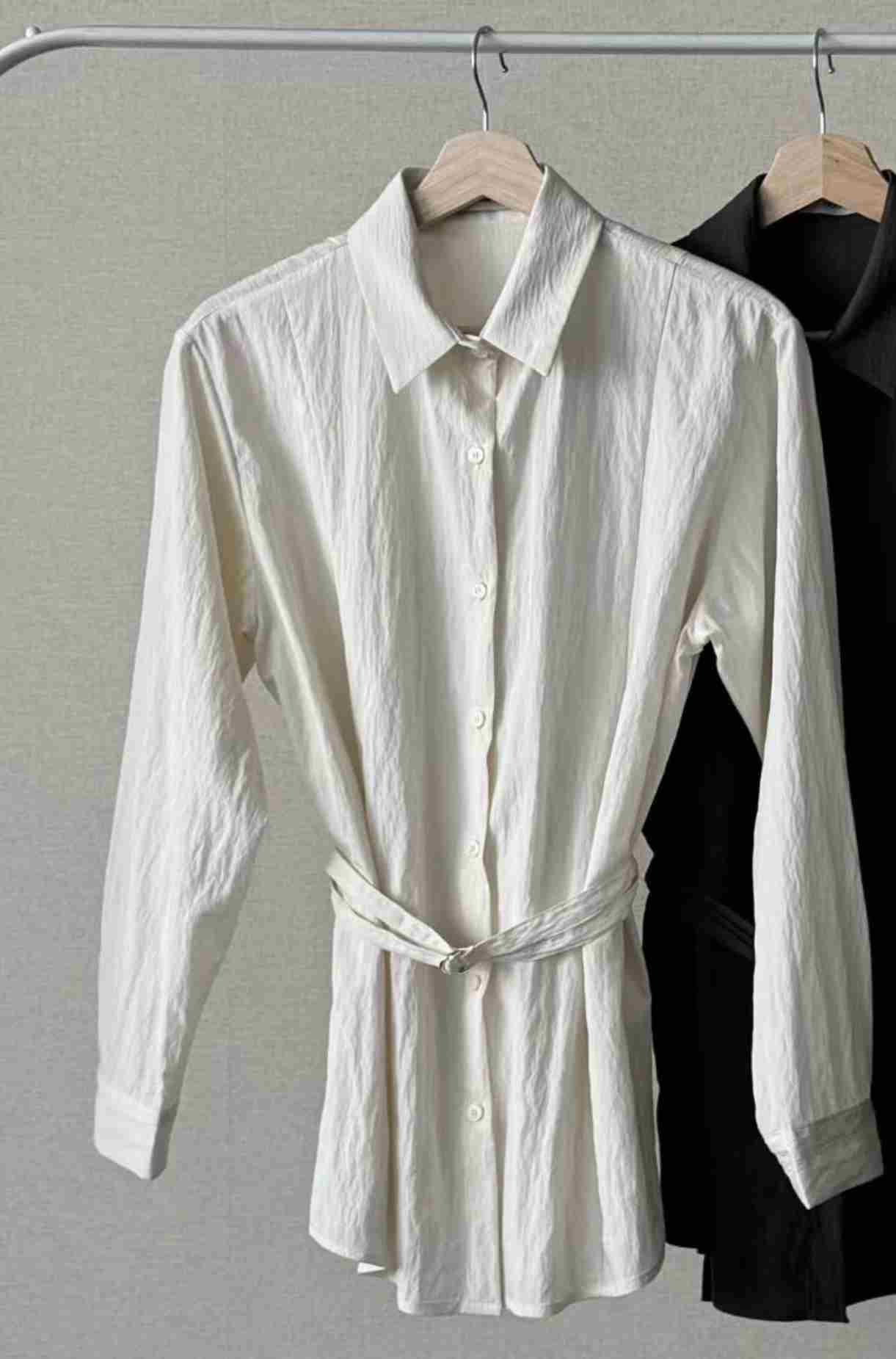 THE ZOA東大門代購女裝新款熱賣推薦26春夏襯衫蕾絲衫含腰帶THE ZOA襯衫/蕾絲衫