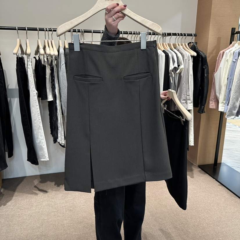 LE BUTTER東大門代購女裝新品職業休閑半身裙中短裙開衩LE BUTTER半身裙/中短裙