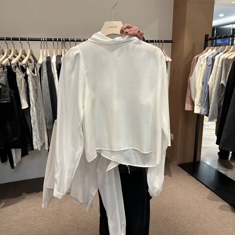 LE BUTTER韓國代購女裝新品26春季人氣休閑襯衫蕾絲衫圍巾LE BUTTER襯衫/蕾絲衫