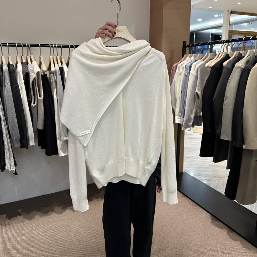 LE BUTTER東大門實拍女士新品推薦職業時尚針織衫羊絨圍巾LE BUTTER針織衫