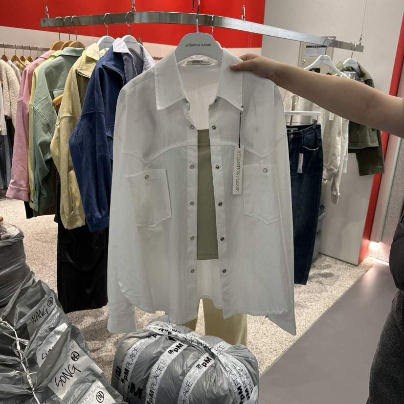 ATPZ東大門實拍女裝新款熱賣26春季人氣襯衫蕾絲衫不含內搭ATTENTION PLEAES襯衫/蕾絲衫