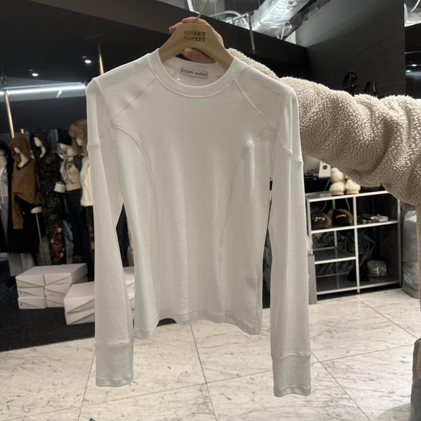 SUNDER MARKET東大門實拍女裝新款時尚推薦休閑職業長袖T恤SUNDER MARKET長袖T恤