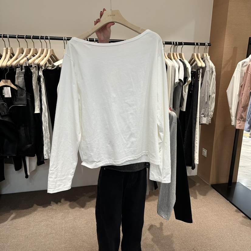 LE BUTTER韓國直郵女士新品時尚休閑26春季熱賣職業長袖T恤LE BUTTER長袖T恤