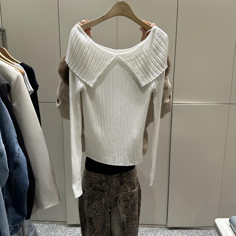 SOF韓國代購女裝新款人氣推薦26春季時尚職業休閑針織衫露肩SOF針織衫