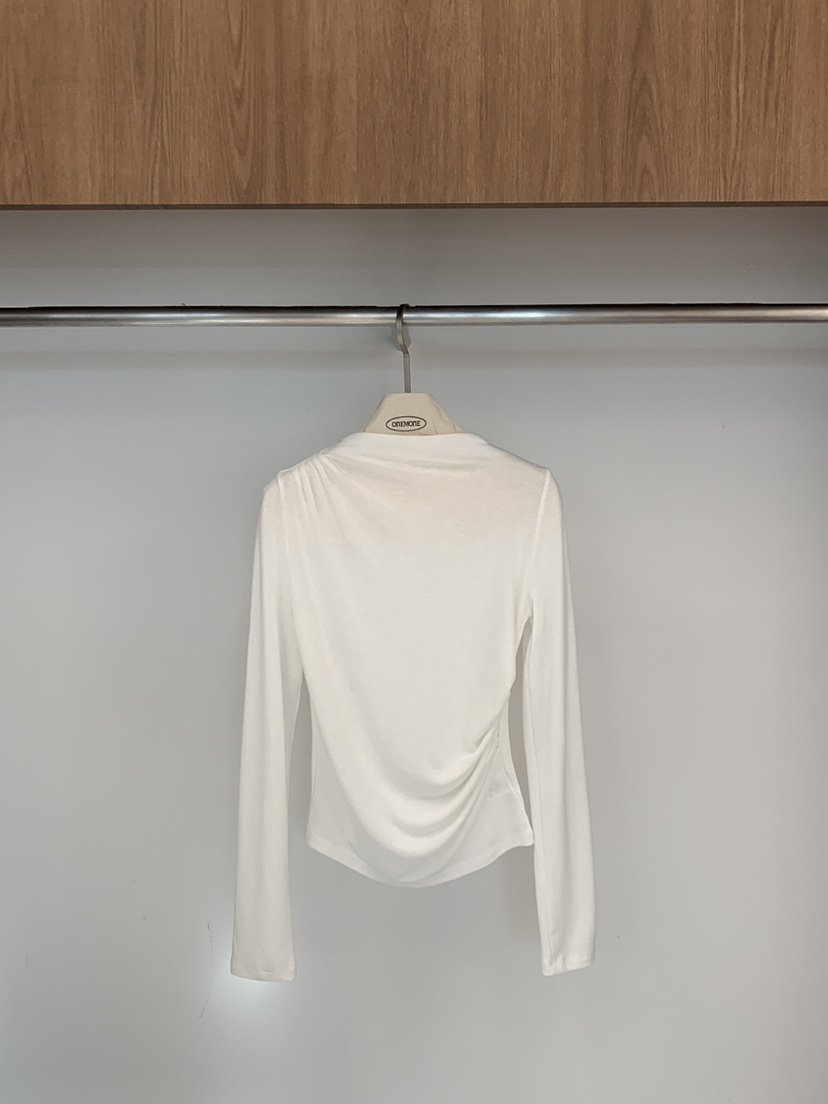 ONE MONE韓國代購女裝新品26春季推薦熱賣休閑長袖T恤褶皺ONE MONE長袖T恤