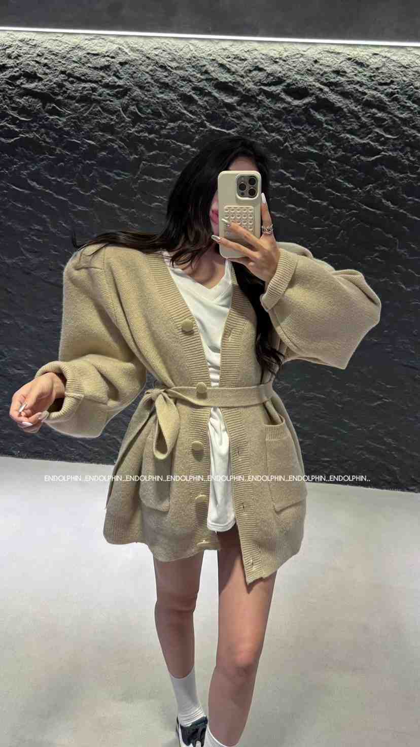 ENDOLPHIN東大門實拍女裝新款人氣熱賣推薦職業針織衫含腰帶ENDOLPHIN針織衫