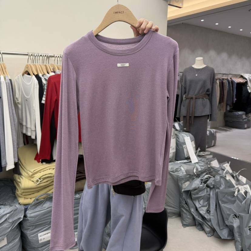 I MFACT東大門代購女士新品熱賣職業休閑長袖T恤天絲羊毛I MFACT長袖T恤
