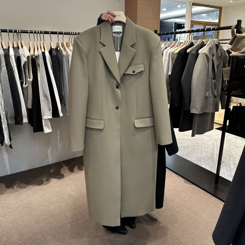 LE BUTTER東大門實拍女裝新款推薦休閑時尚中長款大衣超長LE BUTTER中長款大衣