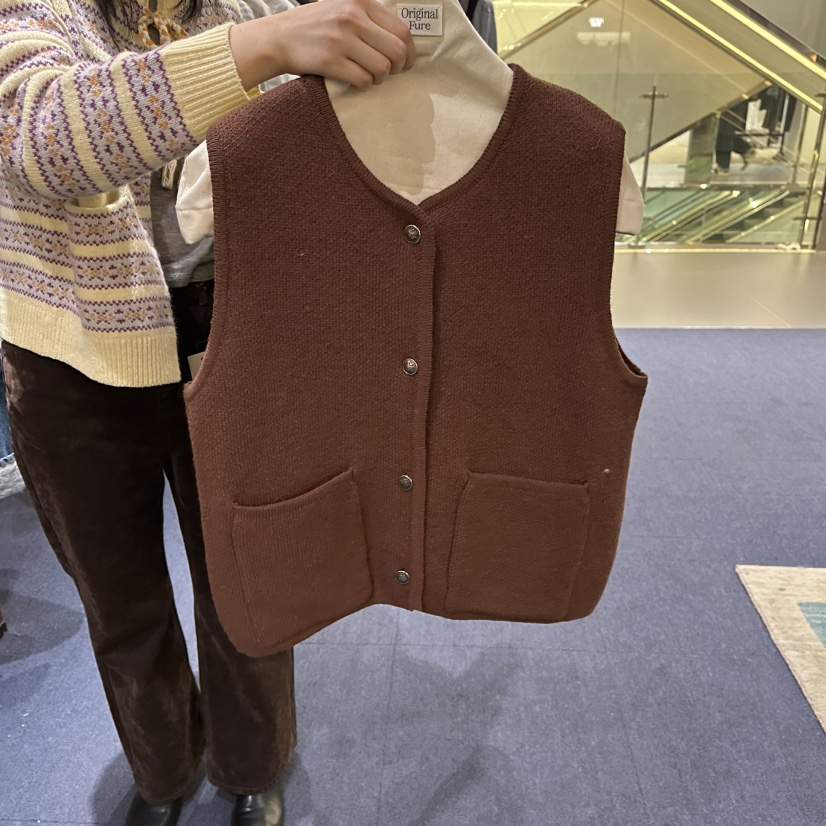 FURE韓國直郵女裝新品時尚職業26春季人氣推薦休閑馬甲羊毛FURE馬甲