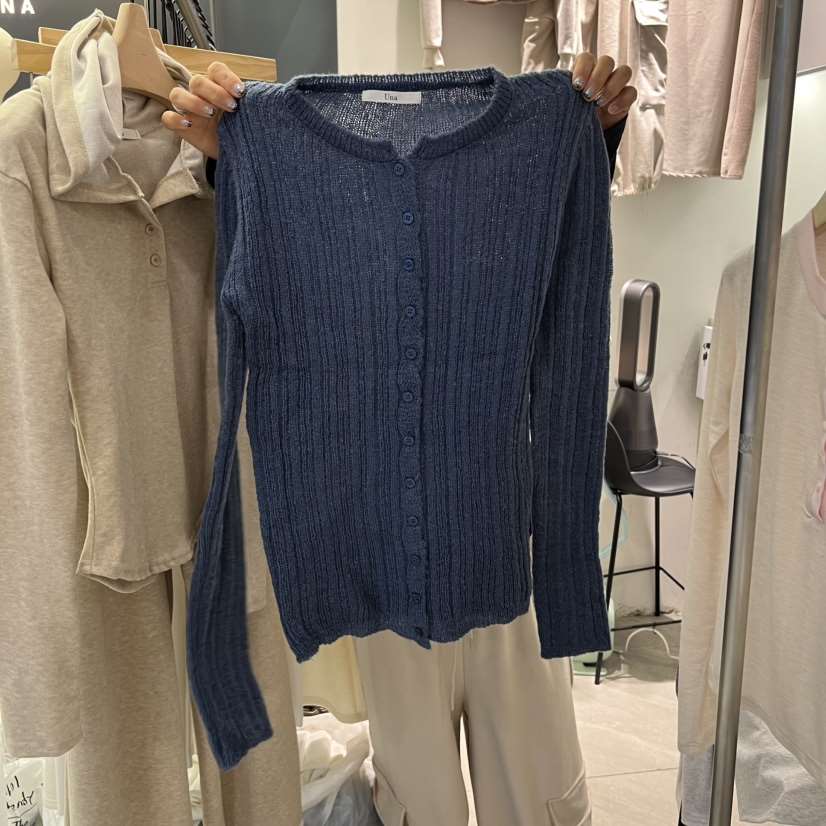 UNA/THE MAY東大門實拍女裝新款人氣時尚推薦針織衫紐扣THEMAY/UNA針織衫