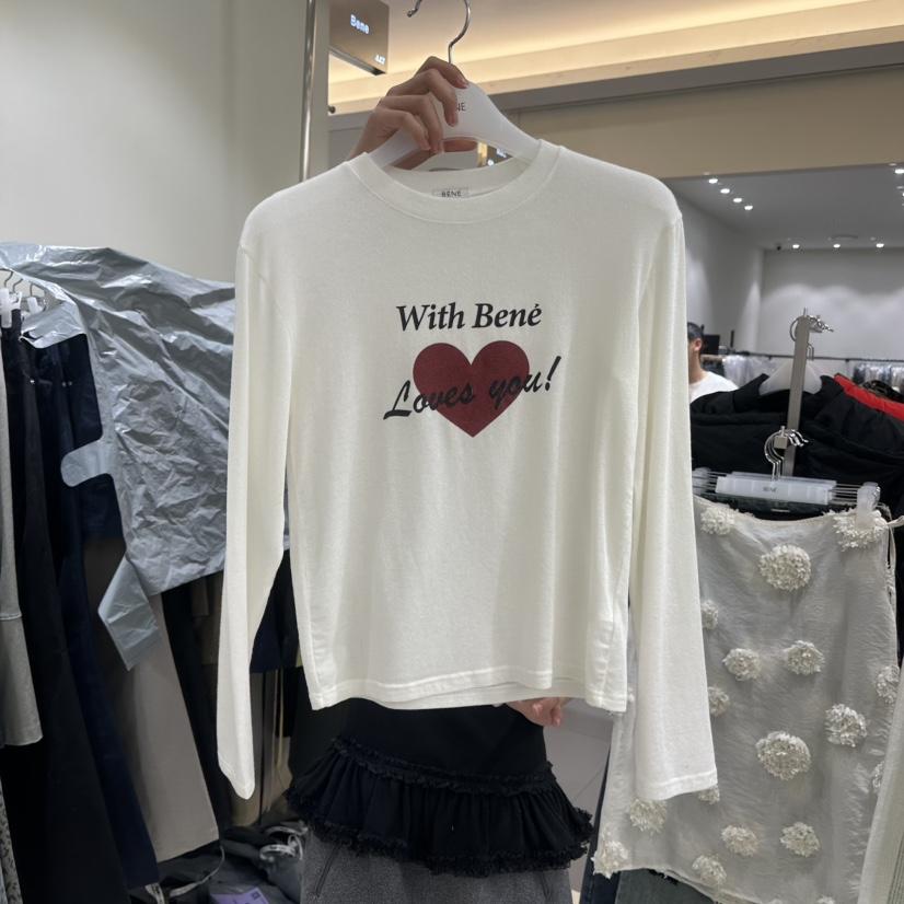 BENE東大門直郵女裝新款時尚休閑熱賣職業推薦26春季長袖T恤BENE長袖T恤