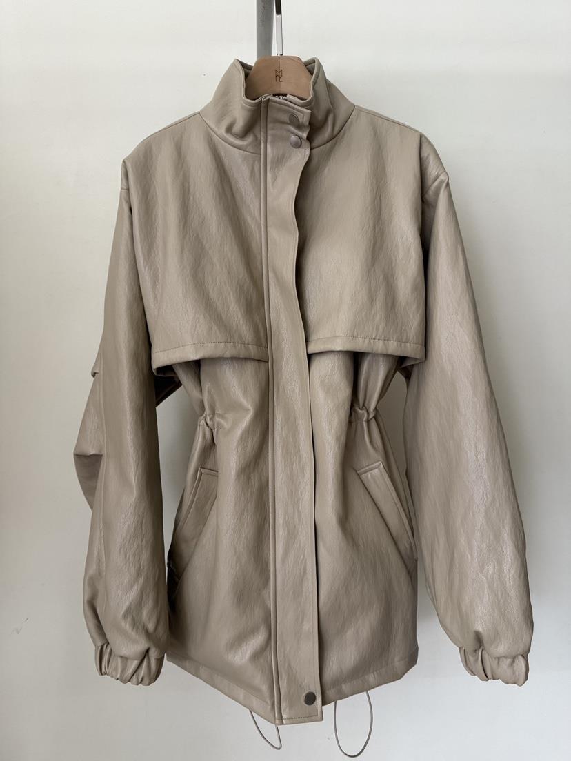 MUSHROOM-A韓國代購女士新品休閑26春季推薦人氣皮衣皮革MUSHROOM皮衣