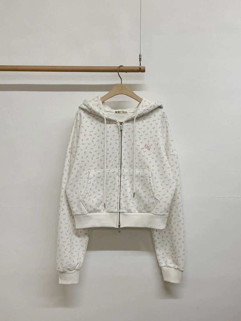 MORE THAN-P東大門直郵女士新款26春季夾克連帽拉鏈衫花朵MORE THAN夾克