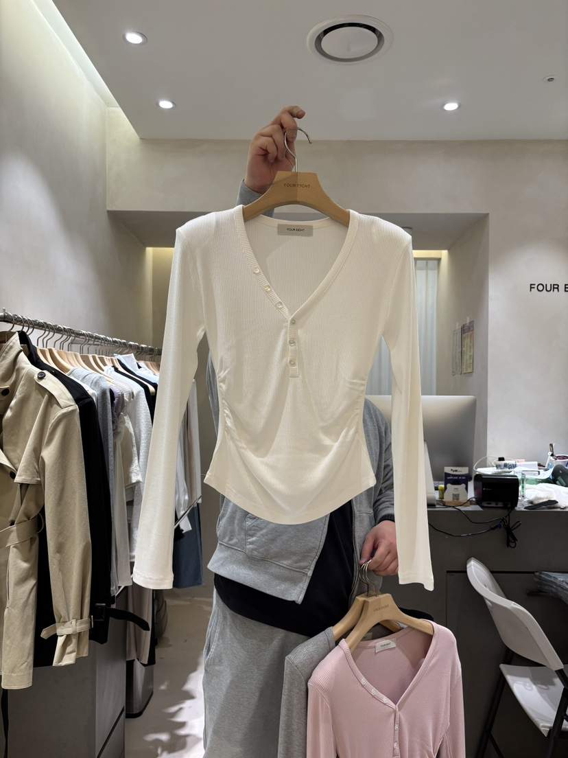 FOUREIGHT東大門實拍女裝新品時尚推薦休閑職業熱賣長袖T恤FOUR EIGHT長袖T恤