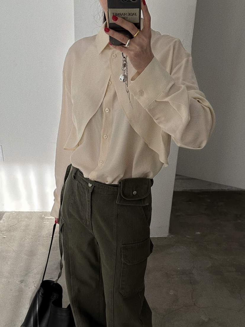 JADEMARKET東大門直郵女士新款26春季休閑職業襯衫蕾絲衫JADE MARKET襯衫/蕾絲衫