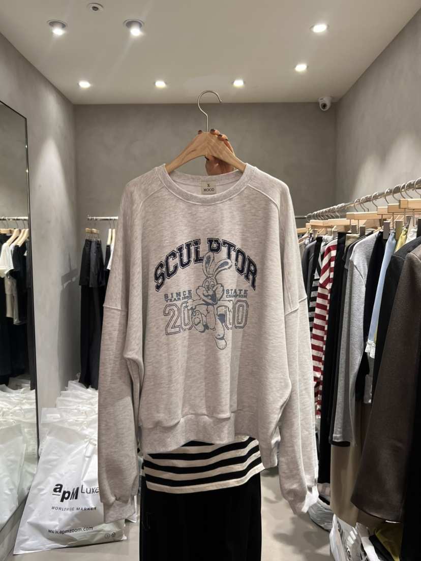 X-MOOD韓國代購女士新品26春季休閑人氣熱賣職業衛衣兔子X-MOOD衛衣