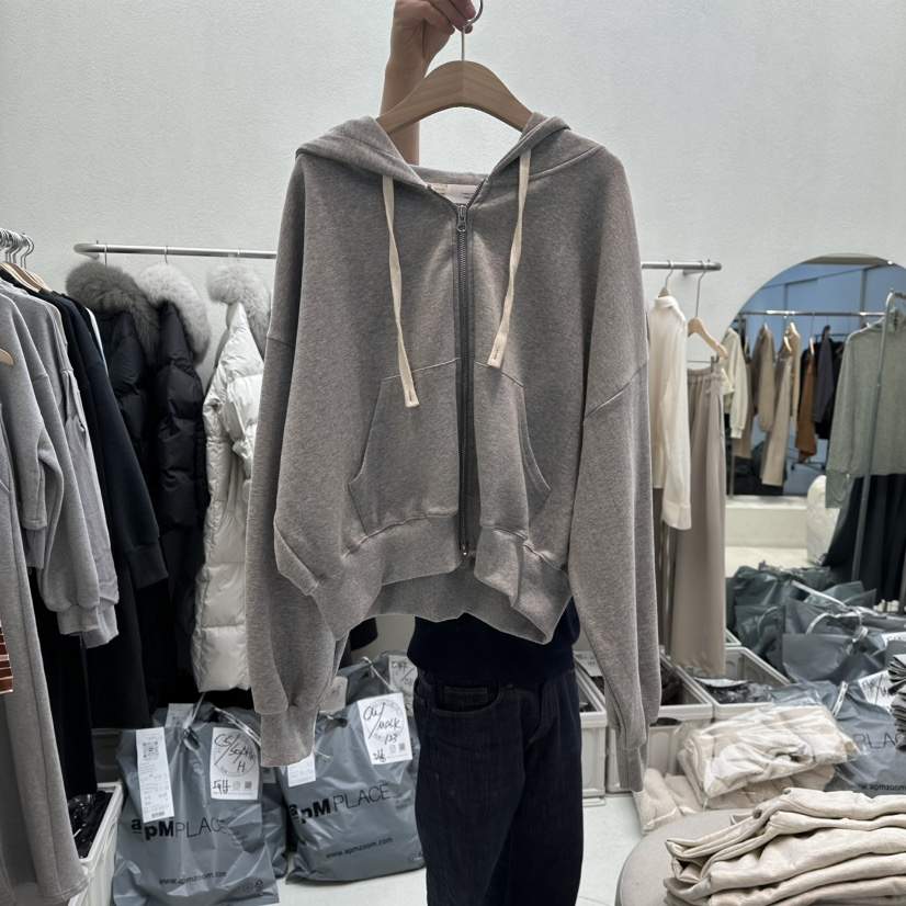 HUMMING BIRD東大門實拍女裝新款休閑26春季衛衣拉鏈連帽HUMMING BIRD衛衣