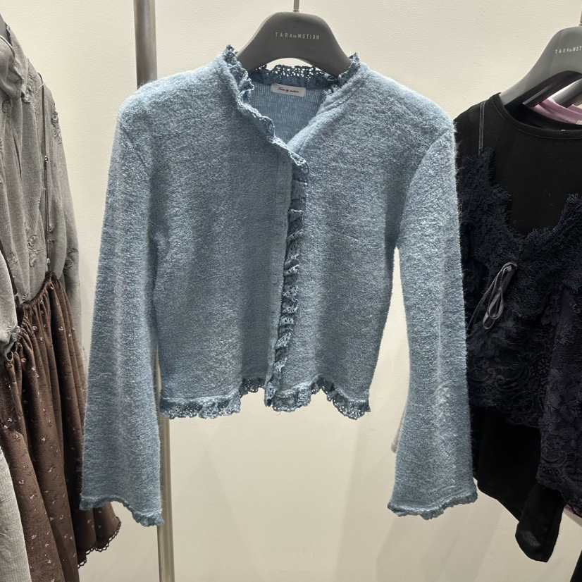 TARABY MOTION東大門代購女裝新品26春季針織衫蕾絲開衫TARABY MOTION針織衫