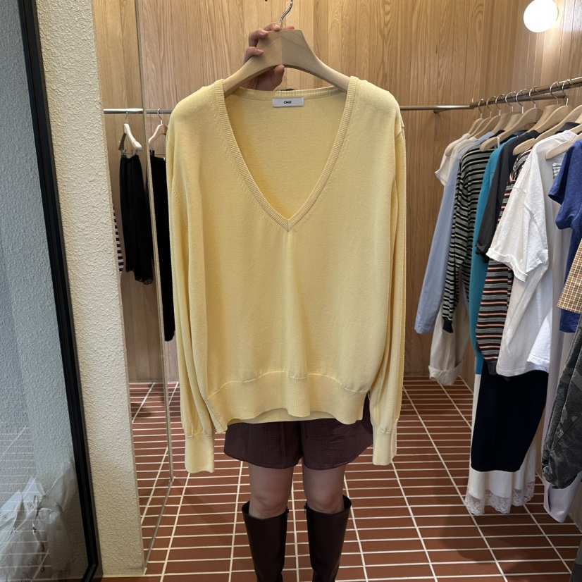 CHOI-L東大門代購女裝新品人氣職業休閑26春季針織衫V領CHOI針織衫
