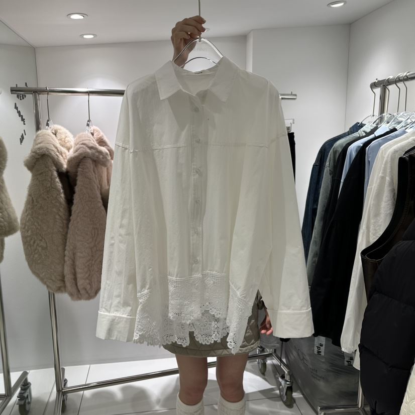 JENNIE東大門代購女裝新品人氣休閑時尚26春夏襯衫蕾絲衫蕾絲JENNIE/VENEFIT襯衫/蕾絲衫