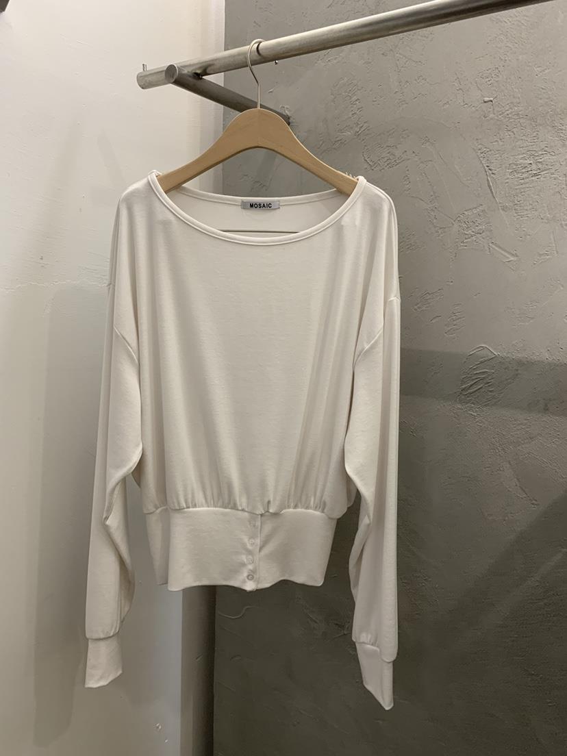 MOSAIC韓國代購女士新品職業人氣推薦26春夏休閑長袖T恤紐扣MOSAIC長袖T恤