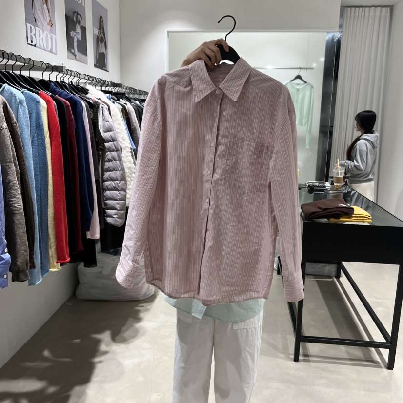 BROT東大門直郵女士新品時尚休閑推薦熱賣襯衫蕾絲衫條紋BROT襯衫/蕾絲衫