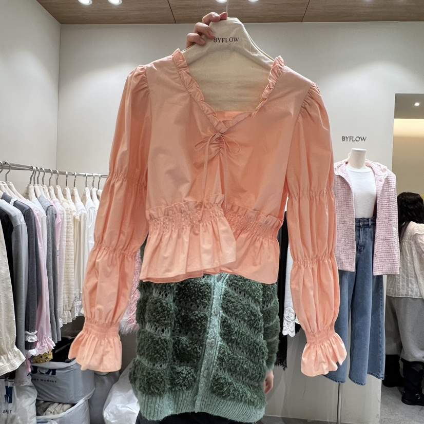 BY FLOW韓國直郵女士新品真品推薦休閑26春夏襯衫蕾絲衫BY FLOW襯衫/蕾絲衫