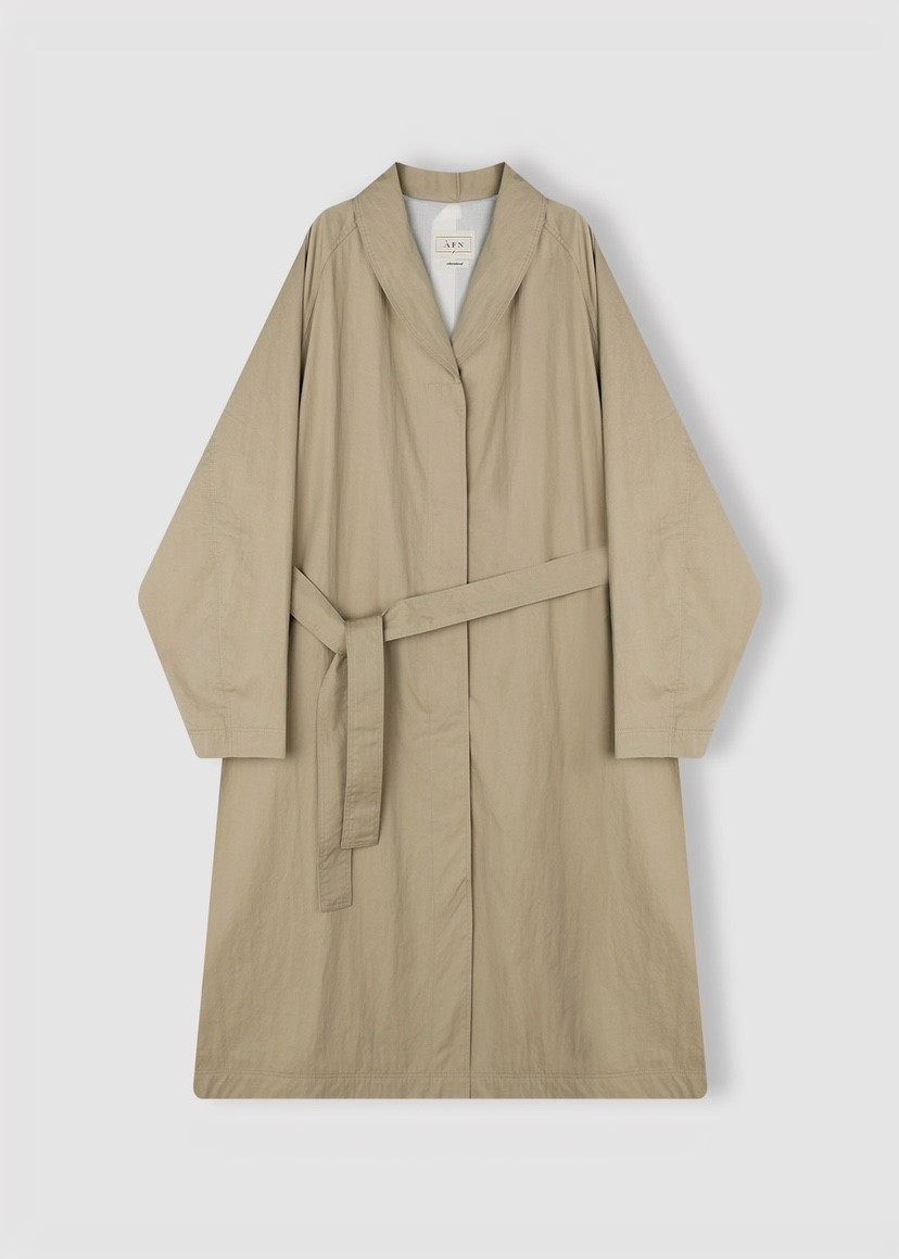 A Flan東大門直郵女士新品時尚推薦熱賣真品長款風衣含腰繩AFN/FLAN EDITION長款風衣