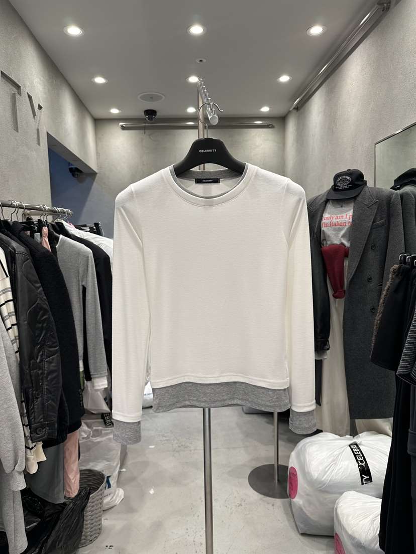 CELEBRITY-A東大門實拍女士新品時尚人氣推薦長袖T恤假兩件CELEBRITY-A長袖T恤