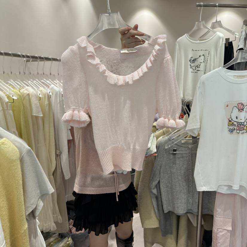 MIMME/LOOKK東大門實拍女士新款推薦休閑職業針織衫荷葉邊MIMME/LOOKK針織衫