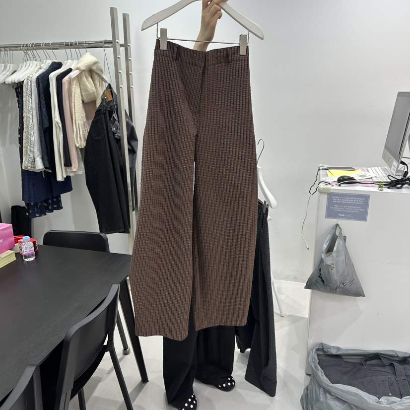 VISUAL SPACE東大門代購女裝新款真品熱賣休閑褲格子燈籠VISUAL SPACE休閑褲