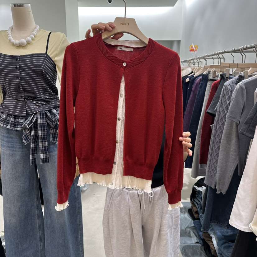PART3韓國代購女裝新款熱賣職業真品休閑針織衫假兩件開襟衫Part.3針織衫